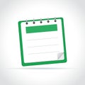 Green notepad on white background Royalty Free Stock Photo