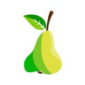 Illustration of green pear on white background