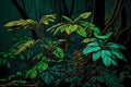 green plant illustration, made by generative ai technology