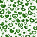 Illustration of green shiny hearts on a white background Royalty Free Stock Photo