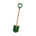 Illustration of a green shovel with a wooden handle. Gardening Tools