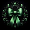 a green silk bow Royalty Free Stock Photo