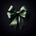 green silk bow on a dark background Royalty Free Stock Photo