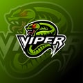 Green viper snake mascot logo design