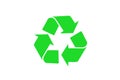 Illustration of green waste recycling sign on white background