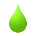 Illustration of green water drop on white background.Flat color