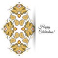 Illustration of greeting card with round ornate