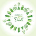 Greeting for celebrate green diwali concept