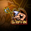 Griffin esport logo mascot design Royalty Free Stock Photo