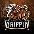 Griffin esport mascot logo design Royalty Free Stock Photo