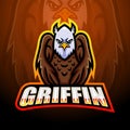 Griffin mascot esport logo design Royalty Free Stock Photo