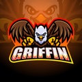 Griffin mascot esport logo design Royalty Free Stock Photo