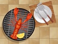 Illustration of grilled lobster