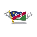 Illustration grinning flag namibia isolated with cartoon