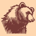Illustration of a Grizly Bear Head Royalty Free Stock Photo