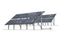 Illustration of a ground-mounted solar panel array. The panels are arranged in two rows, each Royalty Free Stock Photo