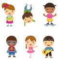 Group of children collection Royalty Free Stock Photo