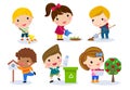 Group of children collection Royalty Free Stock Photo