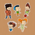 Illustration of a group children stickers