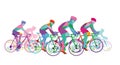Group of road cyclists Royalty Free Stock Photo