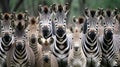 Group of zebras (Equus quagga burchellii)