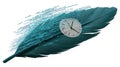 Feather and Clock with Digital Code Royalty Free Stock Photo