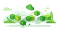 Cloud Computing Cubes Data Storage Green Technology Concept Royalty Free Stock Photo