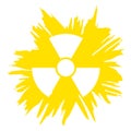 Illustration grunge radioactive symbol yellow