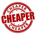 Illustration of a grunge rubber stamp with "Cheaper" text on white background