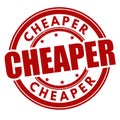 Illustration of a grunge rubber stamp with "Cheaper" text on white background Royalty Free Stock Photo