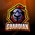 Guardian head mascot esport logo design Royalty Free Stock Photo