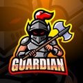 Guardian mascot esport logo design Royalty Free Stock Photo