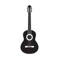 Illustration of guitar silhouette. Vector acoustic guitar