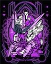 Illustration of gundam robot sacred geometry Royalty Free Stock Photo