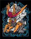 Illustration of gundam robot sacred geometry Royalty Free Stock Photo