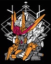 Illustration of gundam robot sacred geometry Royalty Free Stock Photo