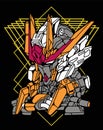 Illustration of gundam robot sacred geometry Royalty Free Stock Photo