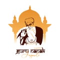 Illustration of Guru Nanak Jayanti celebration.vector illustration