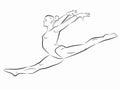 Illustration of a gymnast woman, vector draw Royalty Free Stock Photo