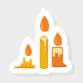 illustration halloween candle sticker icon