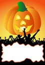 Illustration of a halloween party placard - your t Royalty Free Stock Photo