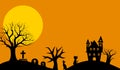 Illustration of Halloween silhouette background.