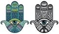 Vector element for your sketch of Hamsa . Buddhas hand logo icons Royalty Free Stock Photo