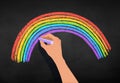 Illustration of hand drawing rainbow arc Royalty Free Stock Photo