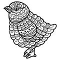 Hand drawn of chick in zentangle style Royalty Free Stock Photo