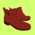 Illustration of hand drawn colorful women Footwear in isometric style. Shoes Casual and sport style, gumshoes, boots for