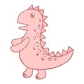 illustration, hand drawn cute dinosaur in pastel shades, dinosaur family, for kids Royalty Free Stock Photo