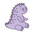 illustration, hand drawn cute dinosaur in pastel shades, dinosaur family, textile for kids Royalty Free Stock Photo