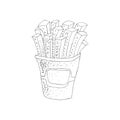 Illustration of hand drawn french fries potato. Sketched fast food. Royalty Free Stock Photo