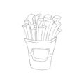 Illustration of hand drawn french fries potato. Sketched fast food. Royalty Free Stock Photo